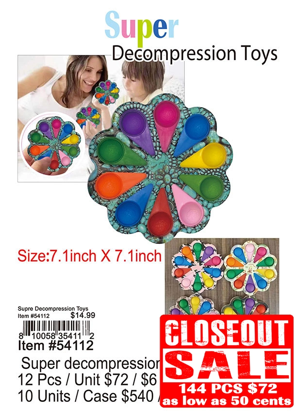 Super Decompression Toys - Closeout 144 Pcs.